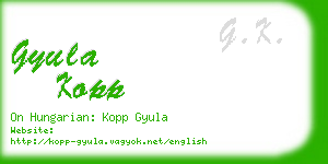 gyula kopp business card